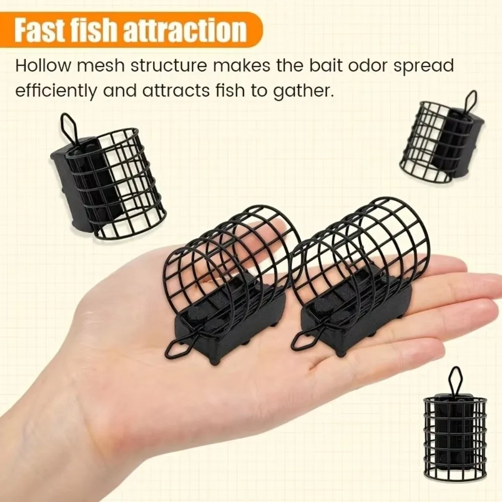 Alimentadores de jaula de cebo de malla, pesas de 40/50/60g, liberación controlada, protección de peces pequeños, alimentadores de liberación de cebo, alimentadores de protección de peces - imagen 5