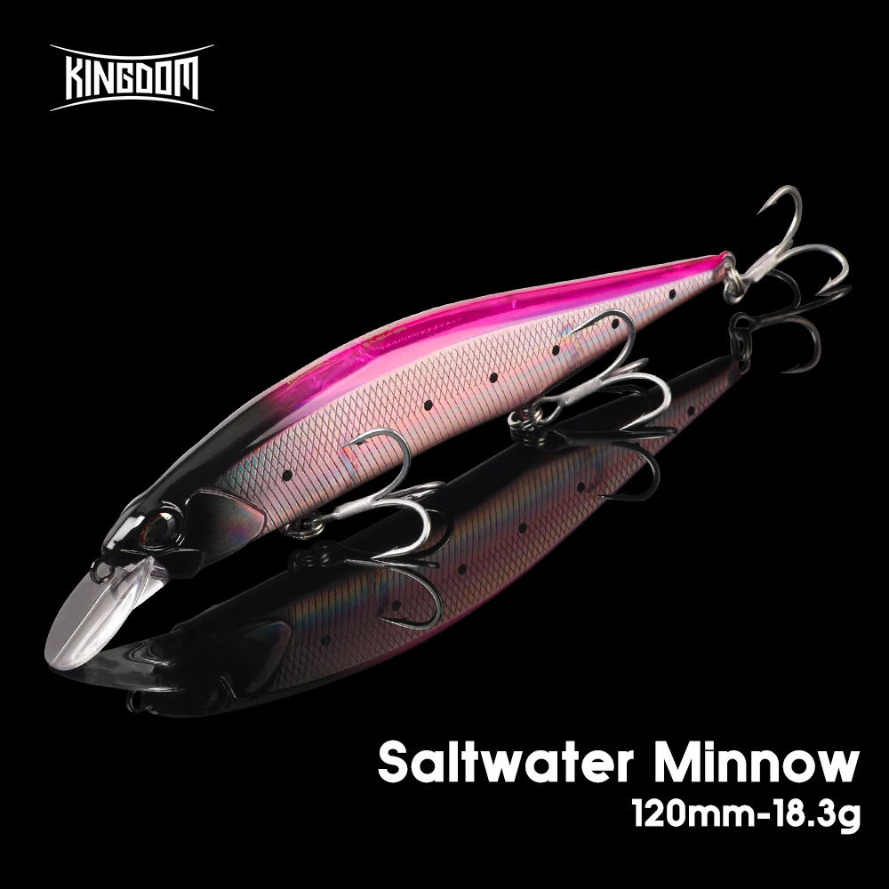 Señuelo de pececillo flotante de agua salada Kingdom, 120mm, 18,3g, fundición larga, Jerkbait de agua dulce que se hunde, Wobblers duros artificiales para lubina - imagen 2