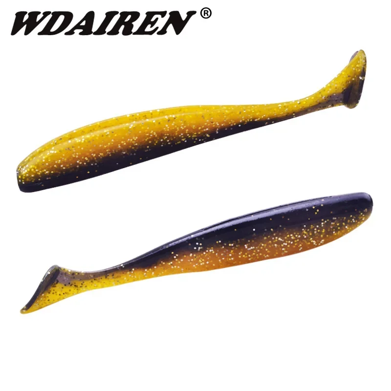 6 uds Jig Wobblers Señuelos de Pesca 8cm 3,5g doble Color silicona sal olor aditivos cebo suave aparejos carpa lubina señuelo Swimbaits