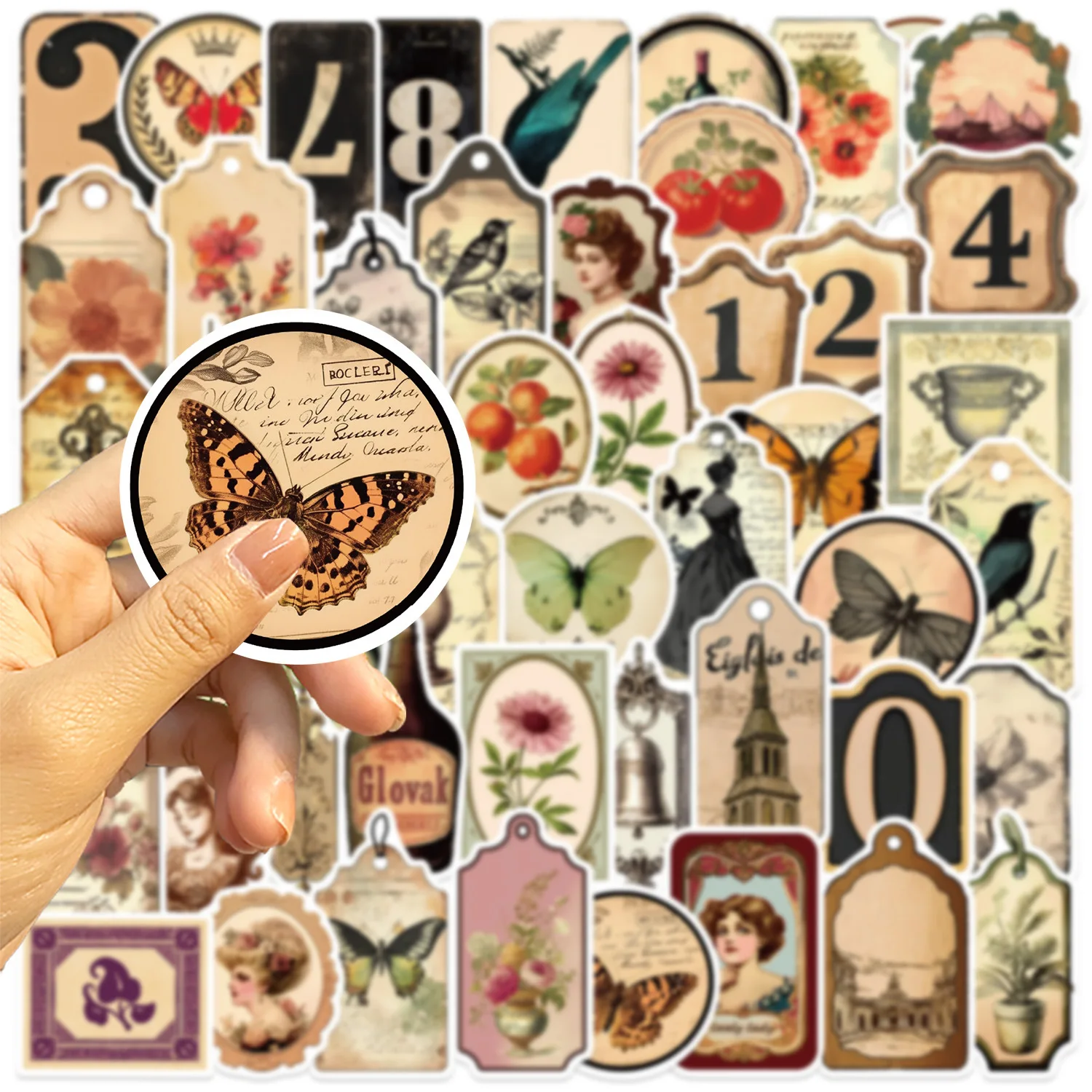 50 Uds. De pegatinas de grafiti de estética de arte Retro que se decoloran, bricolaje, teléfono, guitarra, portátil, maleta, pegatina impermeable, juguete para niños - imagen 5