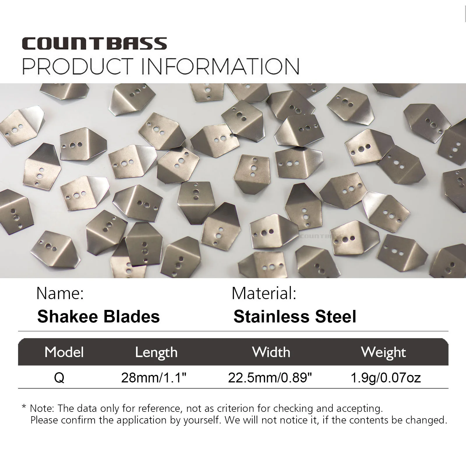 COUNTBASS 50 Uds. Cuchillas de plantilla de natación de acero inoxidable/negro/dorado, cuchillas de Chatterbait, cuchillas de batido, bailarina de plantilla de natación - imagen 3