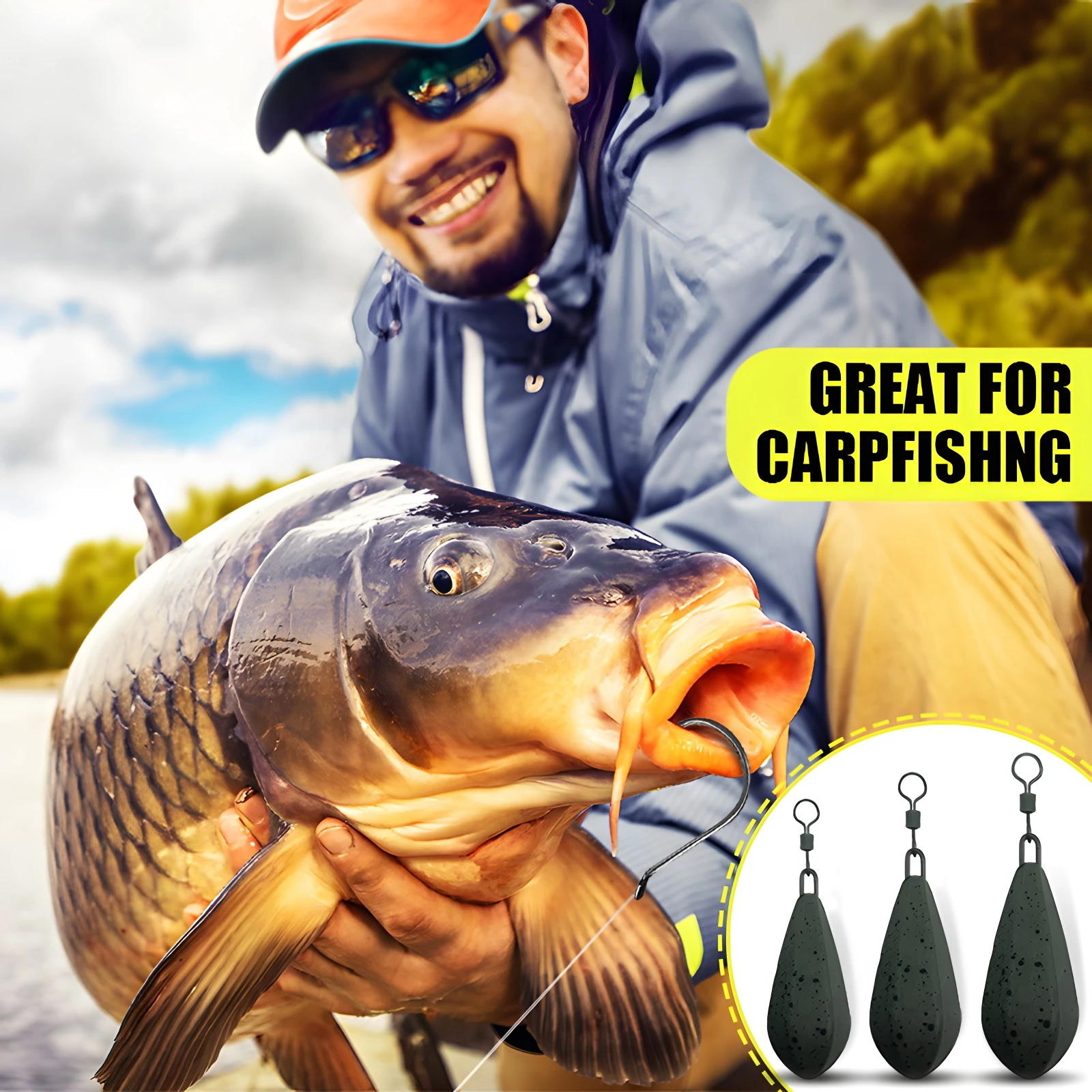 Pesas carpa eficaces y duraderas para pesca de larga distancia - imagen 5