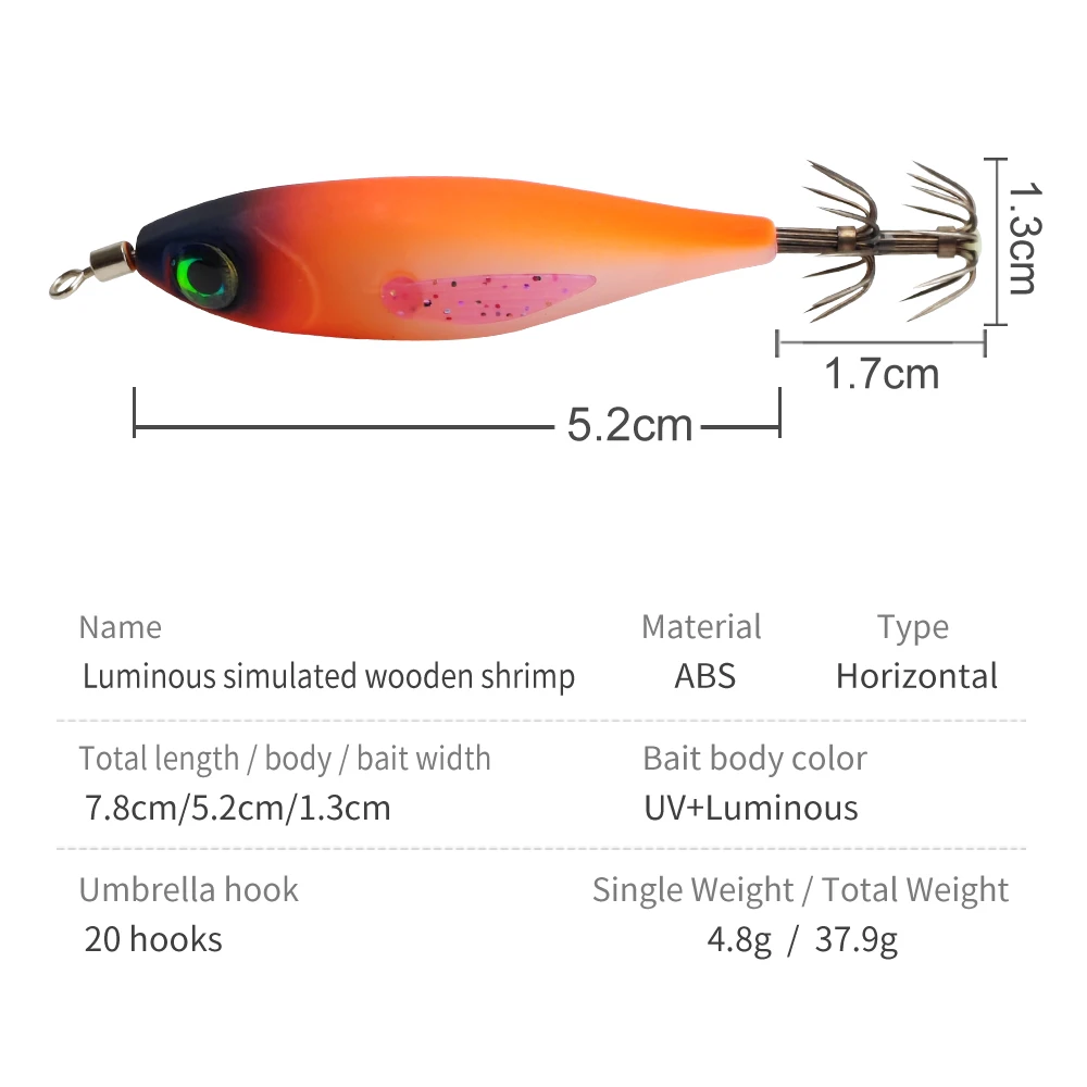 Señuelo Calamar Luminoso con Anzuelos Dobles – Pesca Marina - imagen 2