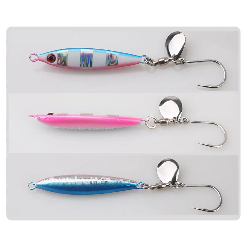 Señuelo micro metal para spinning con cuchilla giratoria, anzuelo único - imagen 3
