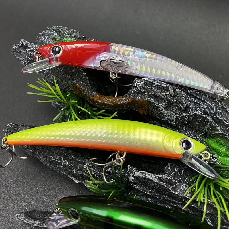 Señuelos de Pesca flotantes de pececillo, 110mm, 14g, Trolling, Twitch, Wobbler, cebo duro Artificial, trucha de agua de mar, Jerkbait, Crankbaits - imagen 4