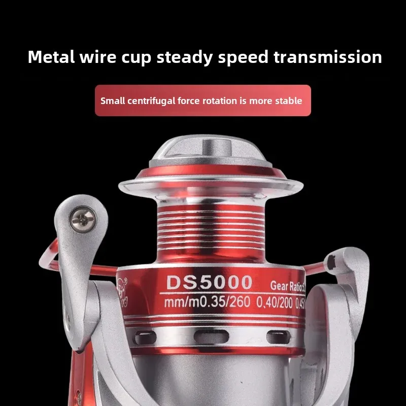 Carrete giratorio de pesca de acero inoxidable, rueda de pesca de línea de pescado auténtica, carrete de señuelo de Metal de alta calidad - imagen 3