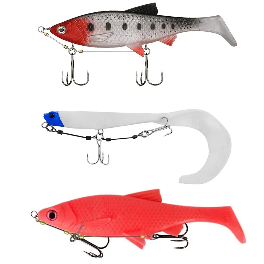 MNFT Pike Stinger Rig anzuelos triples S M L anzuelo de pesca con tornillo de múltiples depósitos con conector de clavija de peso de plomo para Swimbait - imagen 4