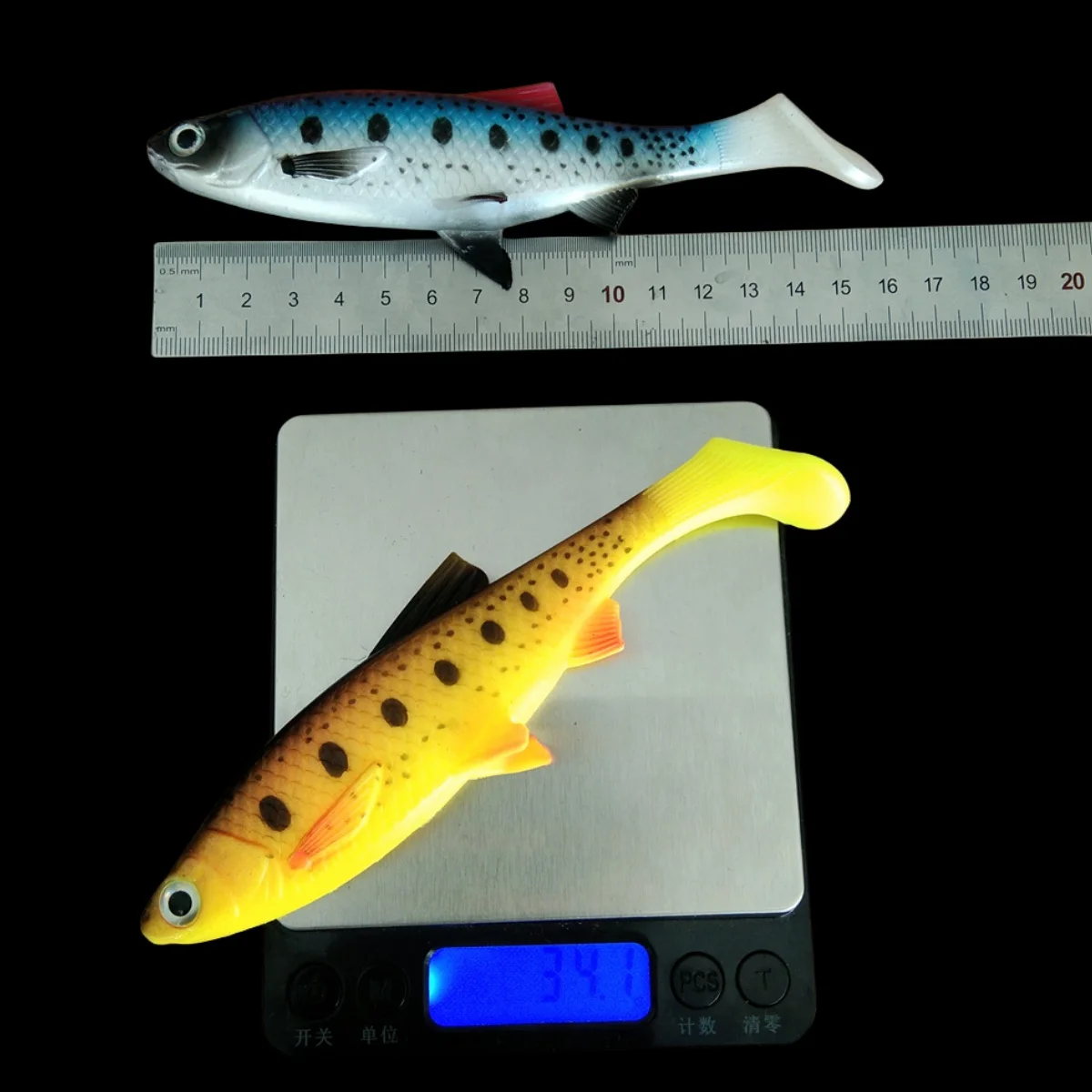 Señuelo de pesca de cola de paleta, señuelo de plástico suave de 15cm/34g, señuelo de pesca de juego grande, Swimbait grande, señuelo que se hunde, para Tarpon de Lucio de salmón, 1 ud. - imagen 2