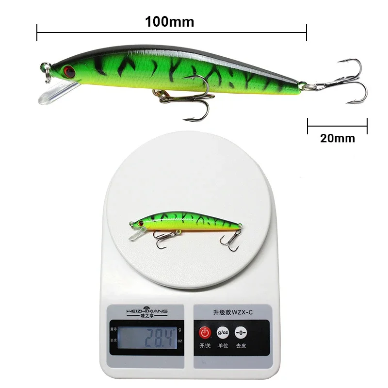 Señuelo de pesca de pececillo que se hunde por 1 piezas, cebo Artificial duro láser de 10cm y 28,8g, ojos 3D de plomo incorporado, aparejos de pesca Crankbait - imagen 5