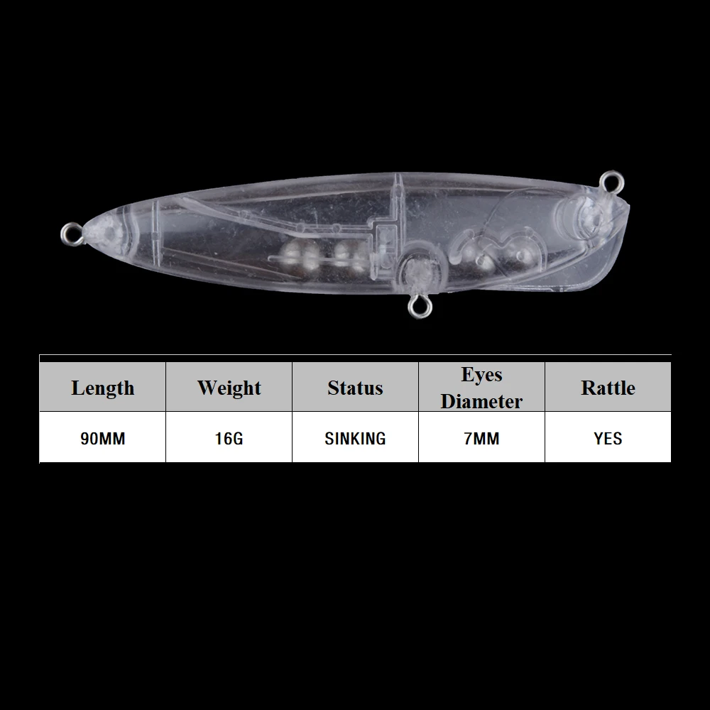 Chan'sHuang 10 Uds. Señuelos de pesca en blanco sin pintar 9cm 16g imán de lápiz de fundición larga en el interior DIY señuelo de pesca Artificial hecho a mano - imagen 2