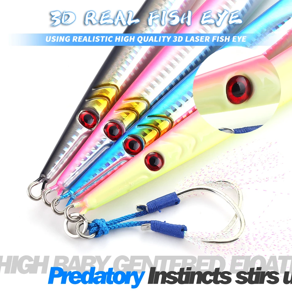 MOOKZZ-señuelo de pesca Jigjing de Metal, 60G, 80G, 100G, 160G, 180G, 200g, 250g, 280G, 300G, nuevo - imagen 4