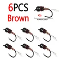 6pcs Brown