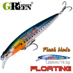 GREENSPIDER Crankbait 120mm – Minnow flotante 19,5g profesional