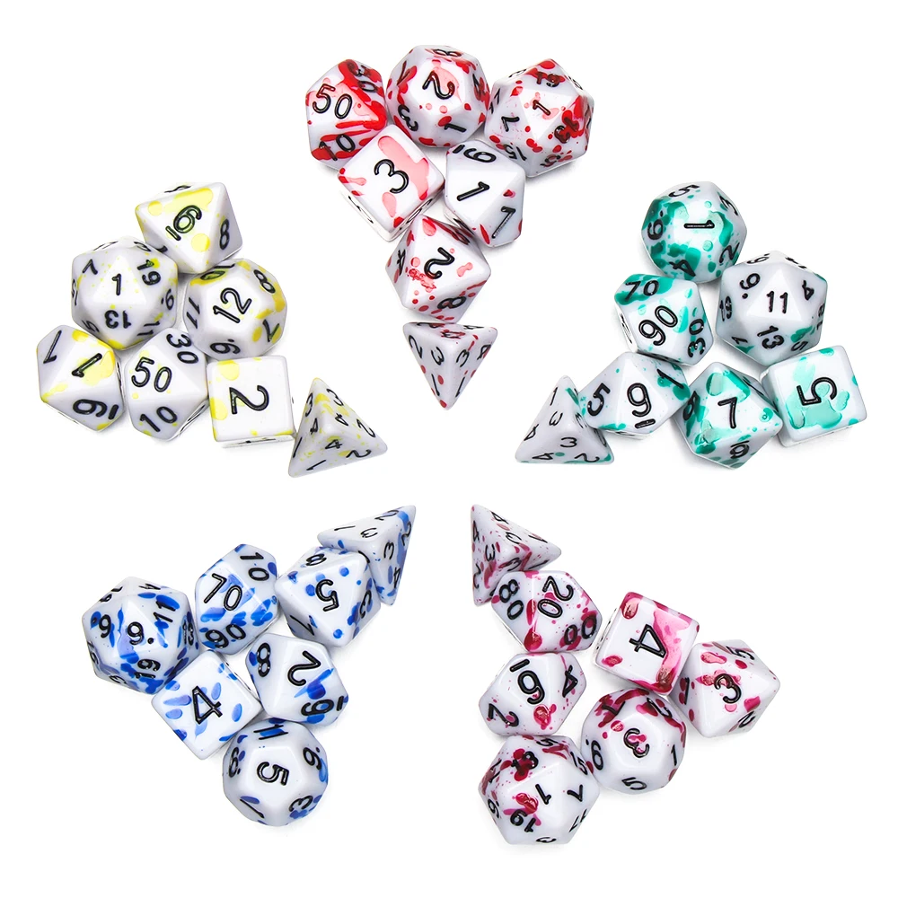 Juego de 7 unids/set de dados poliédricos para TRPG, DND, accesorios D4, D6, D8, D10, D12, D20, juego de cartas, juegos de matemáticas - imagen 4