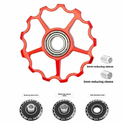 Rueda guía de cambio trasero de bicicleta 11T 13T rodamiento de acero desviador de bicicleta de montaña rueda Jockey ligera de aleación de aluminio