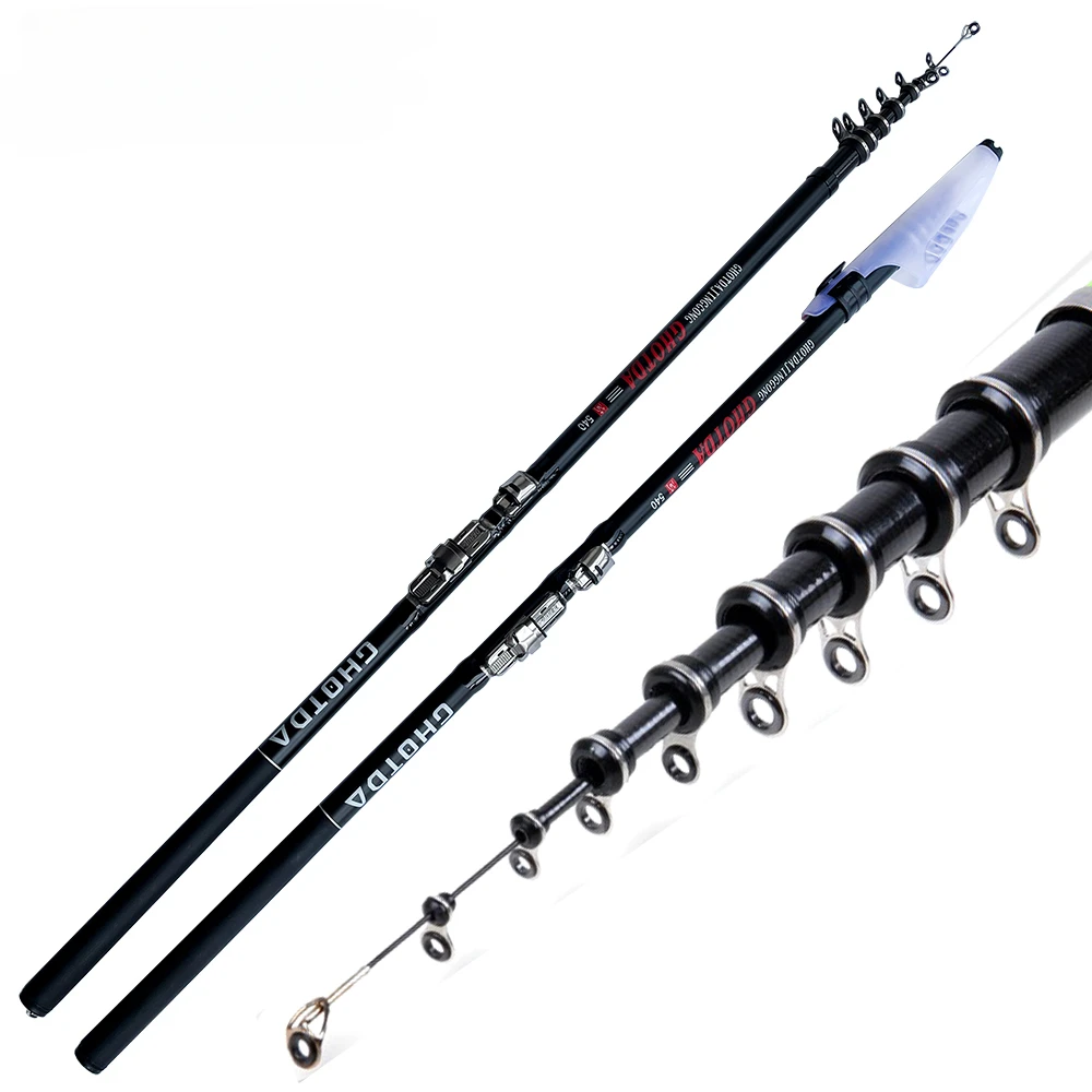 Caña de pescar telescópica para Roca, caña de pescar de Punta sólida de 2,7 M, 3,6 M, 4,5 M, 5,4 M, 6,3 M, para viaje en barco de mar, carpa, Surfcasting, Pesca giratoria para fundición a costa - imagen 3