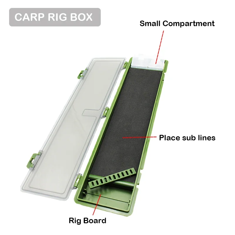Aparejo de pesca de carpa, billetera, caja de aparejos, caja de almacenamiento de aparejo de pelo rígido Zig Chod para equipo de soporte de aparejo de sedal de pesca - imagen 3