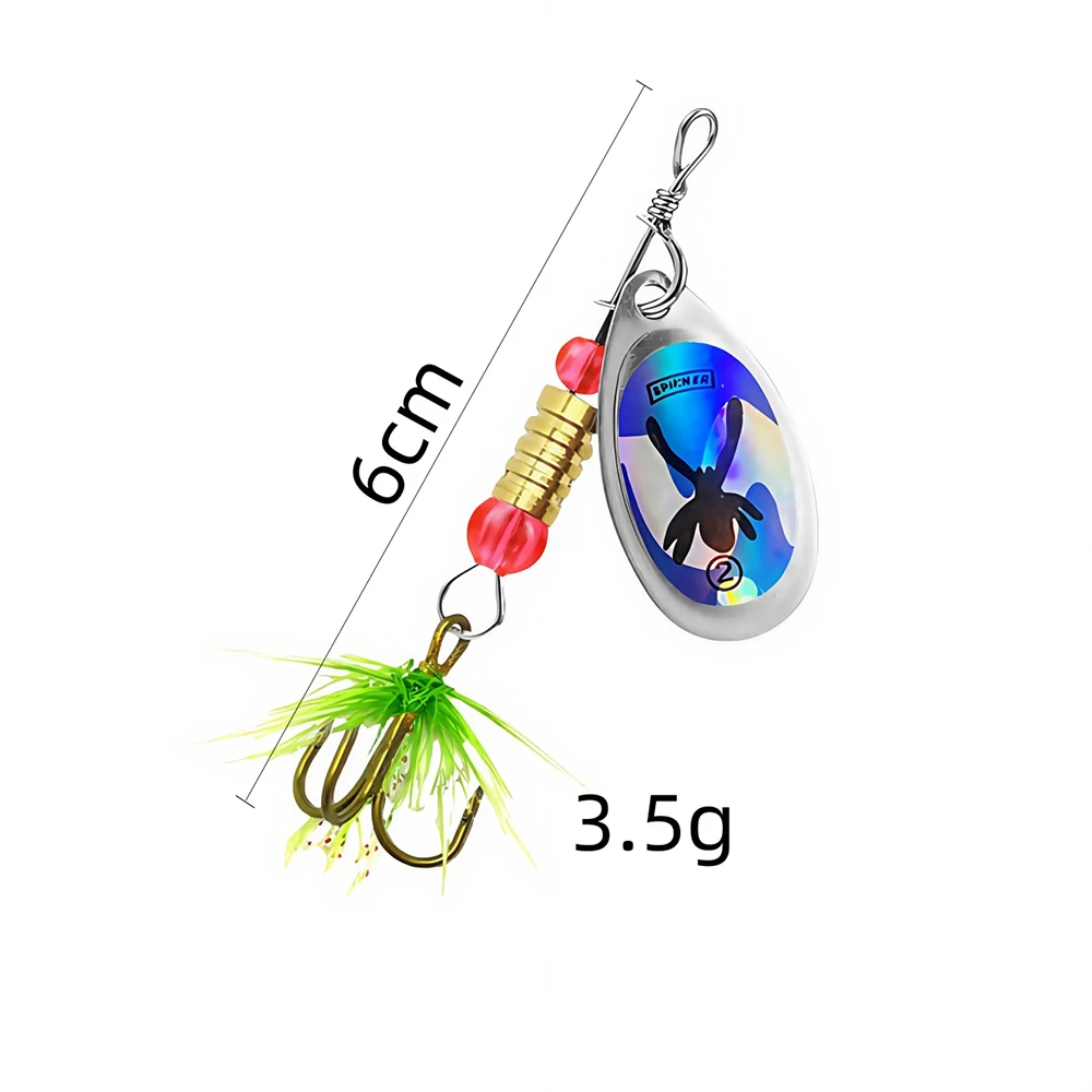 Spinnerbait metálica giratoria anzuelo triple para agua salada - imagen 3