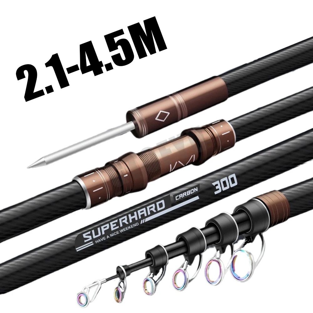 Caña telescópica de carbono para surfcasting, spinning y baitcasting - imagen 3