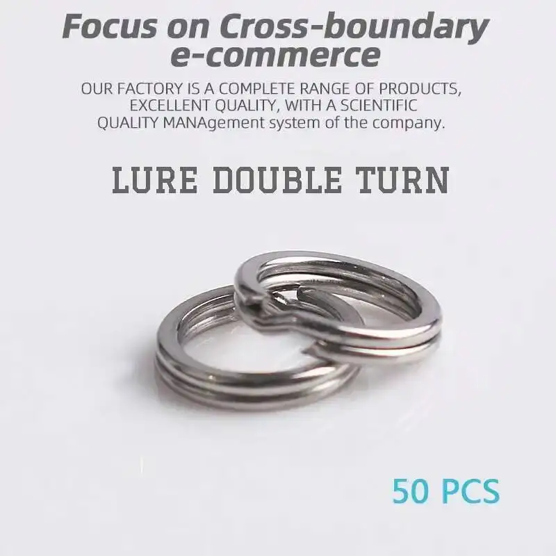 50 Piezas/bolsa Anillas de Pesca a Presión, Anillas de Pesca Divididas, Anillas Divididas de Acero Inoxidable para Señuelos en Blanco, 4.8/5.5/6.5mm, Accesorios de Pesca - imagen 5