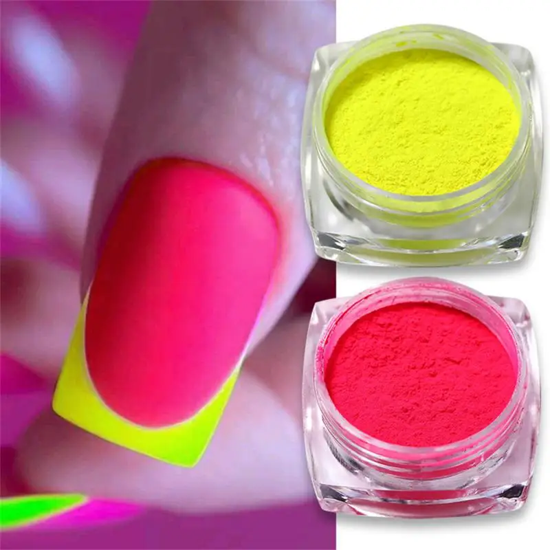Purpurina de neón para uñas, polvo cromado colorido para decoración de uñas, suministros para manicura, pigmento para frotar - imagen 3