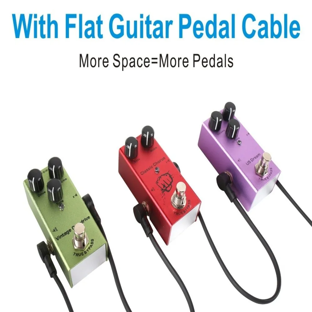 Cable de Pedal de efectos de guitarra de 15cm/30cm, Cable de superficie de diseño plano, Cable de conexión de núcleo de cobre, Cable de enchufe en ángulo recto - imagen 5