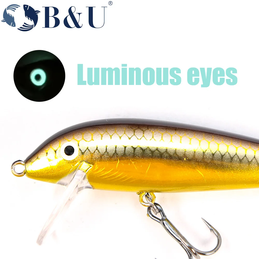 Un señuelo con un cuerpo dorado y un ojo morado