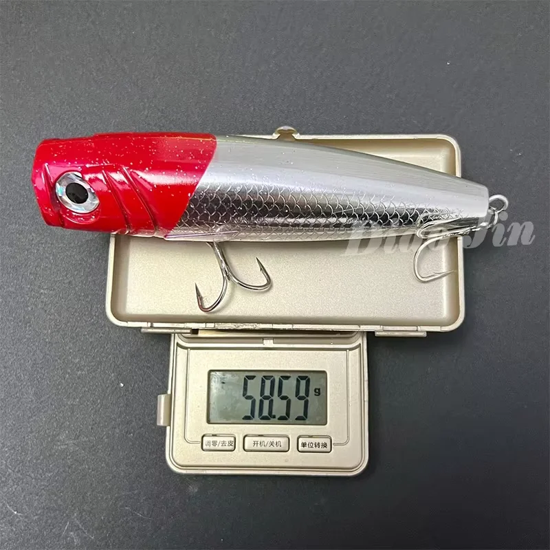 Señuelos de pesca Popper grandes de 58g, 130mm, Twitch Wobbler, cebos artificiales, superficie de arrastre de atún de agua salada, equipo de Swimbait Topwater - imagen 4