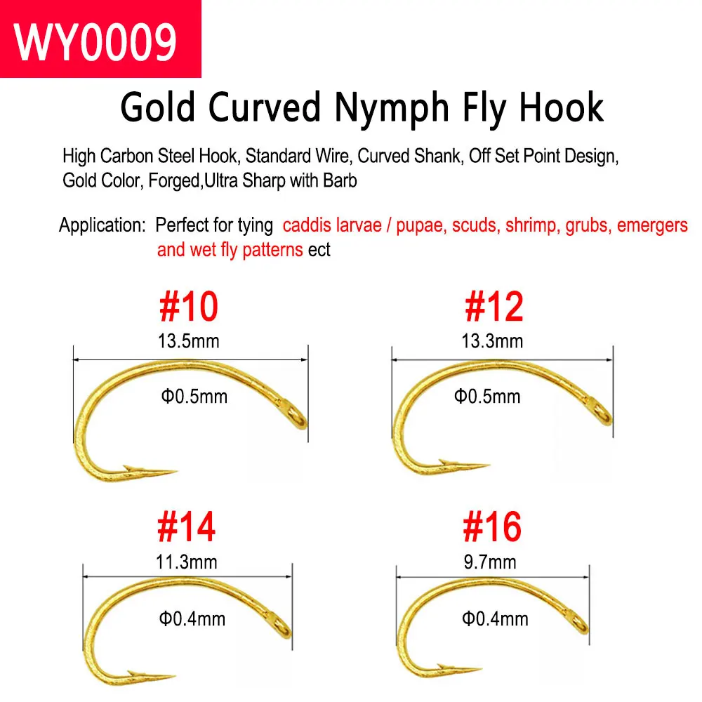 Bimoo 500 Uds. De púas de acero rico en carbono, anzuelo para pesca con mosca sin púas, plantilla para ninfa, mosca húmeda seca, ninfas, Scuds Caddis Streamer, anzuelo para atar moscas - imagen 3