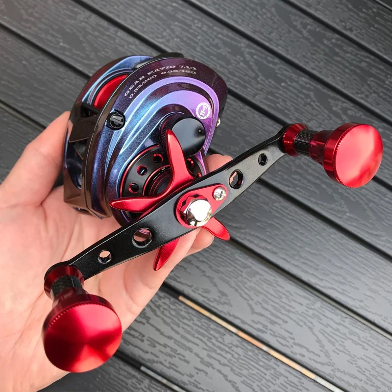 Carrete de Jigging de paso lento, relación de engranaje de 17kg, 7,1: 1, Metal de aluminio, 11 + 1BB, potencia de arrastre de fibra, carrete de pesca en orilla, carrete de agua salada - imagen 5