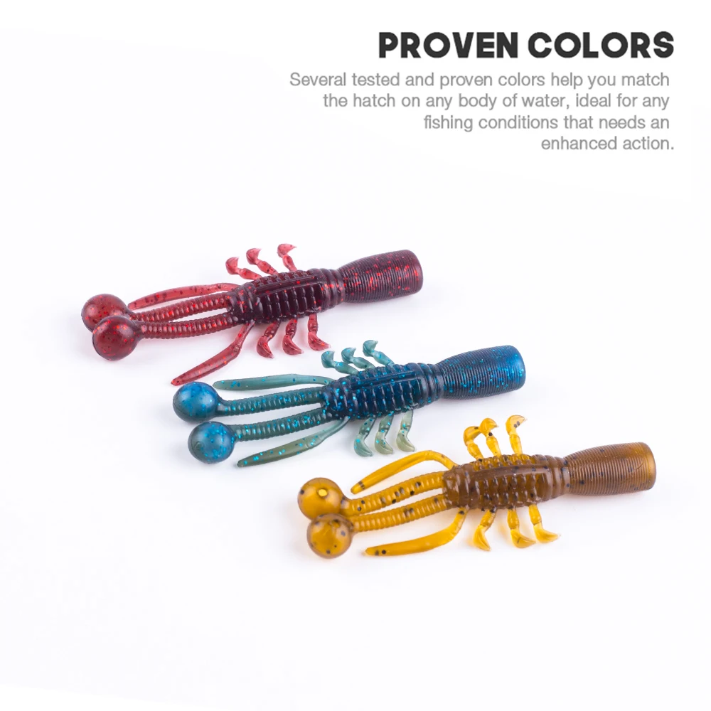 Hanlin-señuelo de Pesca flotante, cebo blando de 8 piezas, 68mm/2,3g, de plástico, para camarones, langostas, gusanos, sábalo, Anguila, aparejos de lubina - imagen 3