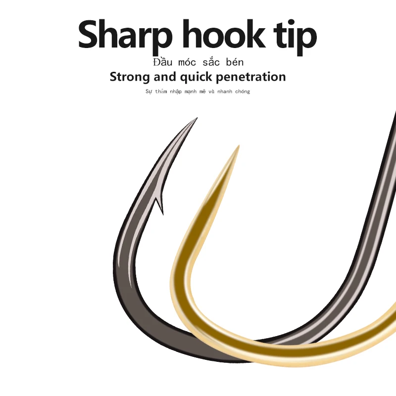 10 bolsas = 100 Uds. Ganchos sin arrastre de agua dulce + 5 ganchos flotantes de acero inoxidable, anzuelos de pesca de carpa en el lago, aparejos (Xinguandong sin arrastre)