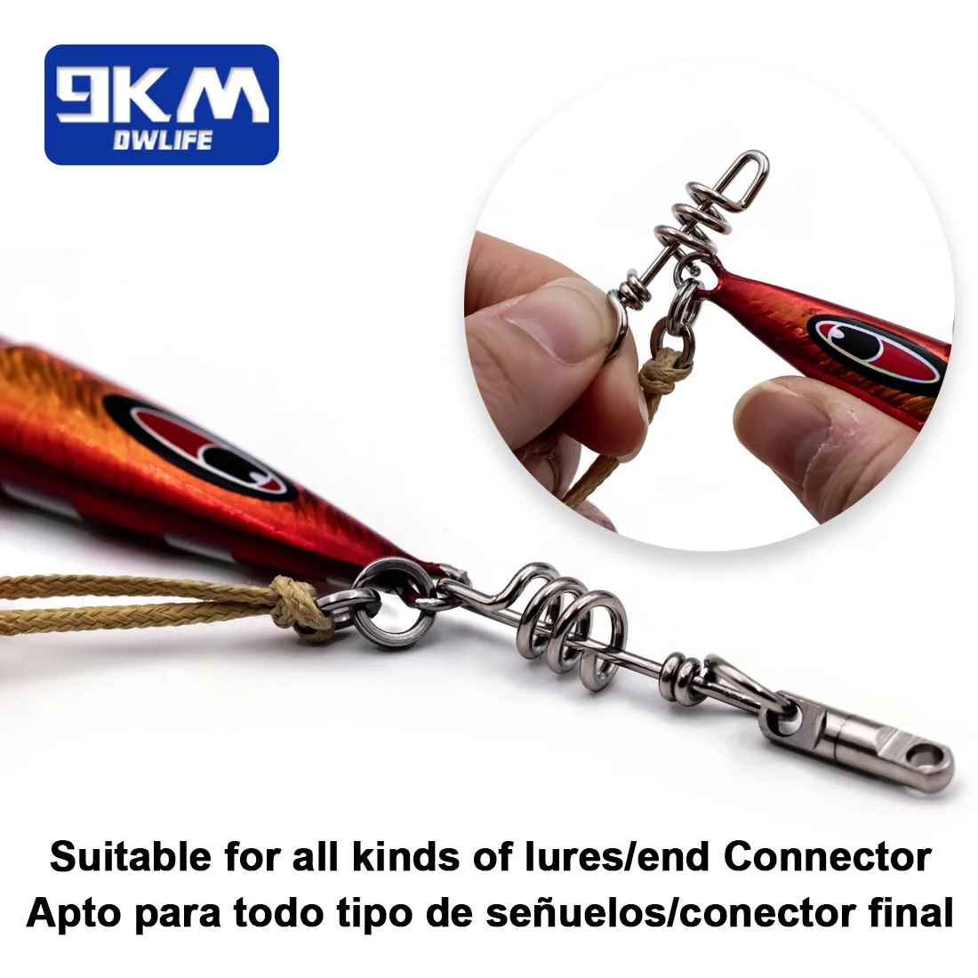 Sacacorchos giratorio de pesca, 10 ~ 30 piezas, de acero inoxidable, resistente, Conector de señuelo a presión - imagen 4