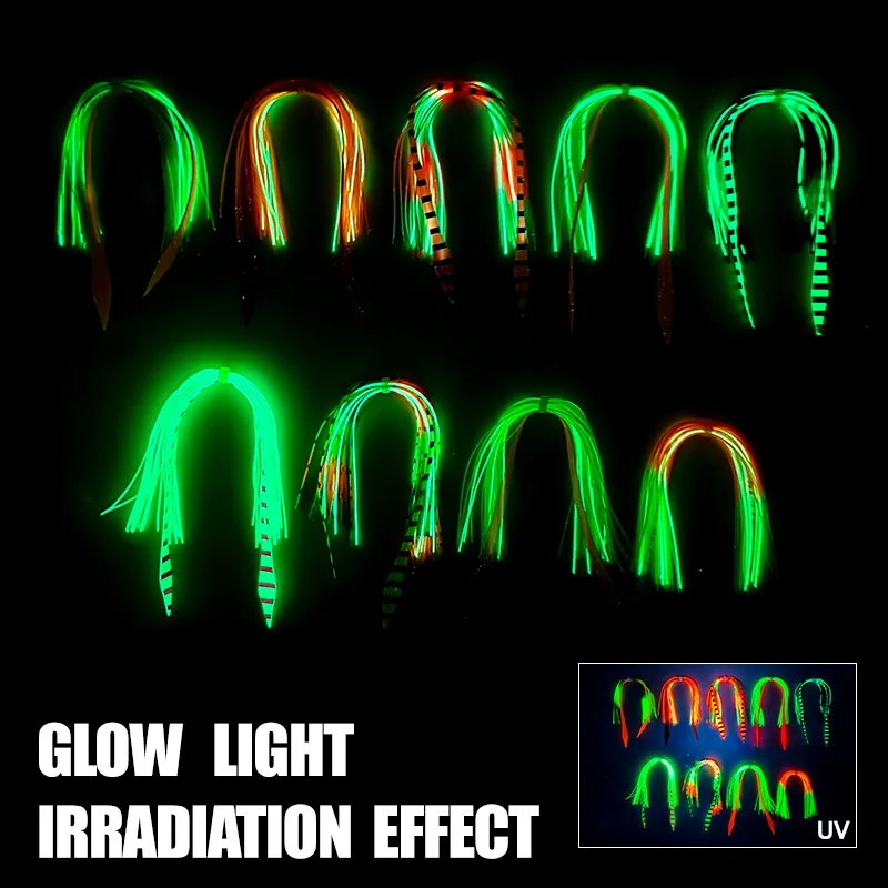 OBSESSION, 10 Uds., accesorios para hacer señuelos de pesca Diy, faldas de silicona, mechones para hacer cebo giratorio, faldas de silicona, señuelo de pesca - imagen 5