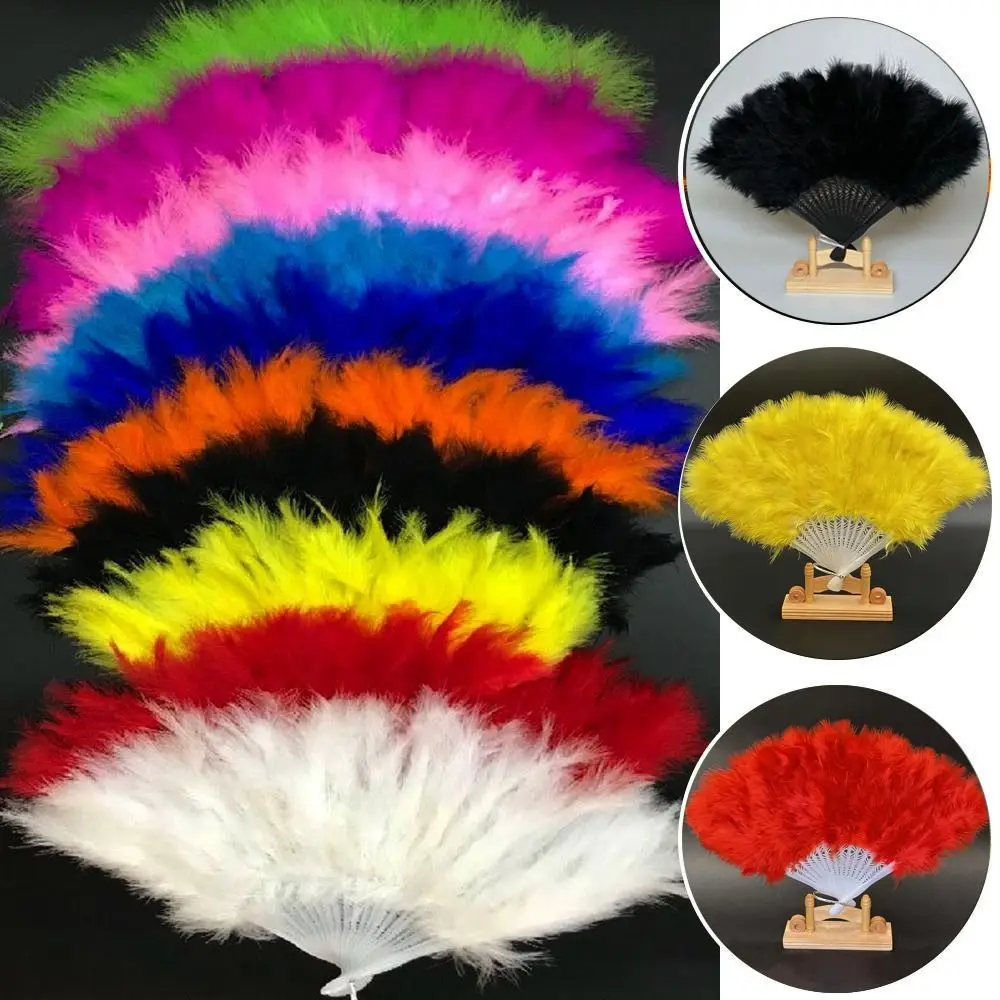 Abanico de mano blanco hecho a mano, multicolor, 38x24cm, abanicos de piel plegables para mujer, regalos artesanales, abanico Hanfu de estilo chino - imagen 5