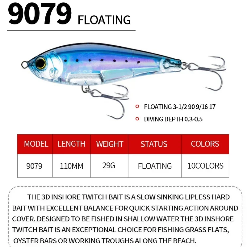 Señuelos de Pesca con lápiz flotante, 11cm, 29g, Twitch costero, cebo duro Artificial, trucha de agua salada, Isca, Pesca, Wobbler, equipo de Pesca - imagen 5
