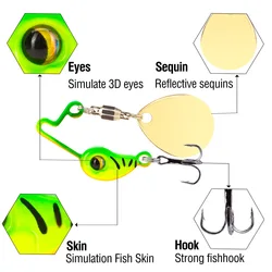 5 uds. De cebo giratorio de Metal VIB con vibración, cuchara giratoria, Señuelos de Pesca 4g 8g, plantillas para trucha, Pesca de invierno, cebos duros, aparejos de Pesca