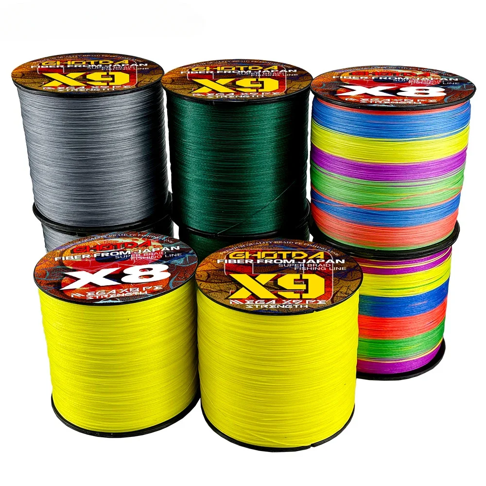 GHOTDA-sedal de pesca con señuelo, 300M, PE liso súper fuerte, 8/9/12 hebras, líneas trenzadas multifilamento, amarillo, verde, gris, 18lb ~ 120lb - imagen 3