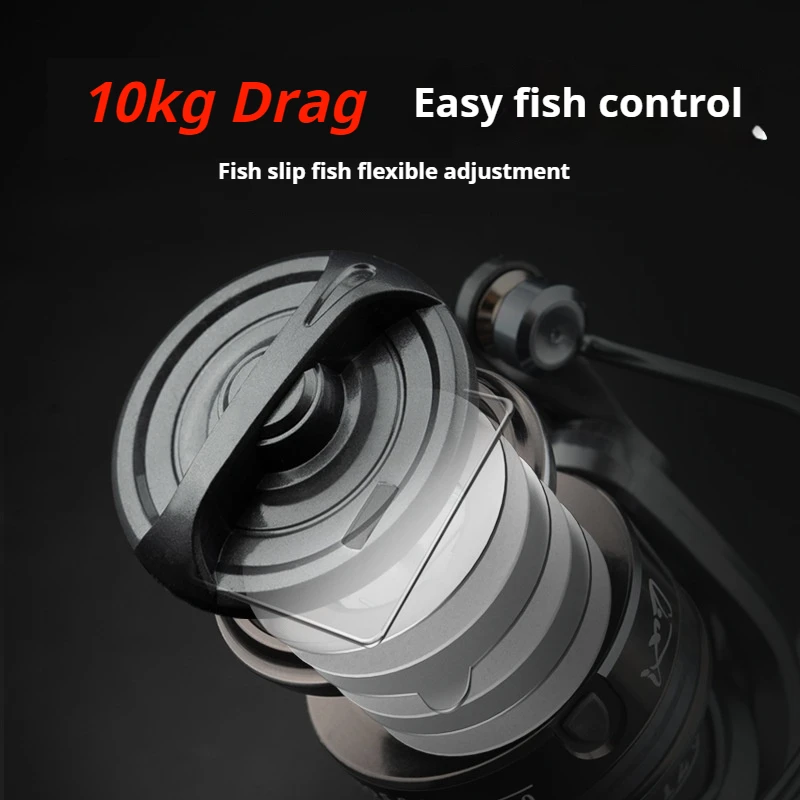 Carrete de pesca CHILENT HJ 5,2: 1 potencia máxima de arrastre 10kg carrete matal carrete giratorio de fundición larga 500s-7000s eruipment de pesca - imagen 5