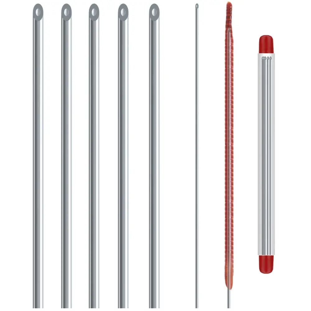 Agujas de enganche de lombriz de tierra rápidas, herramientas de pesca con aguja de Gas hueca, perforadora de aguja de cebo de gusano, agujas de gancho sin escape - imagen 2