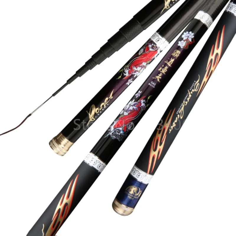 Caña de pescar telescópica de fibra de carbono dura súper ligera de 3,6 M-7,2 M, caña de pescar de alta calidad, depósito para pesca en estanque - imagen 2