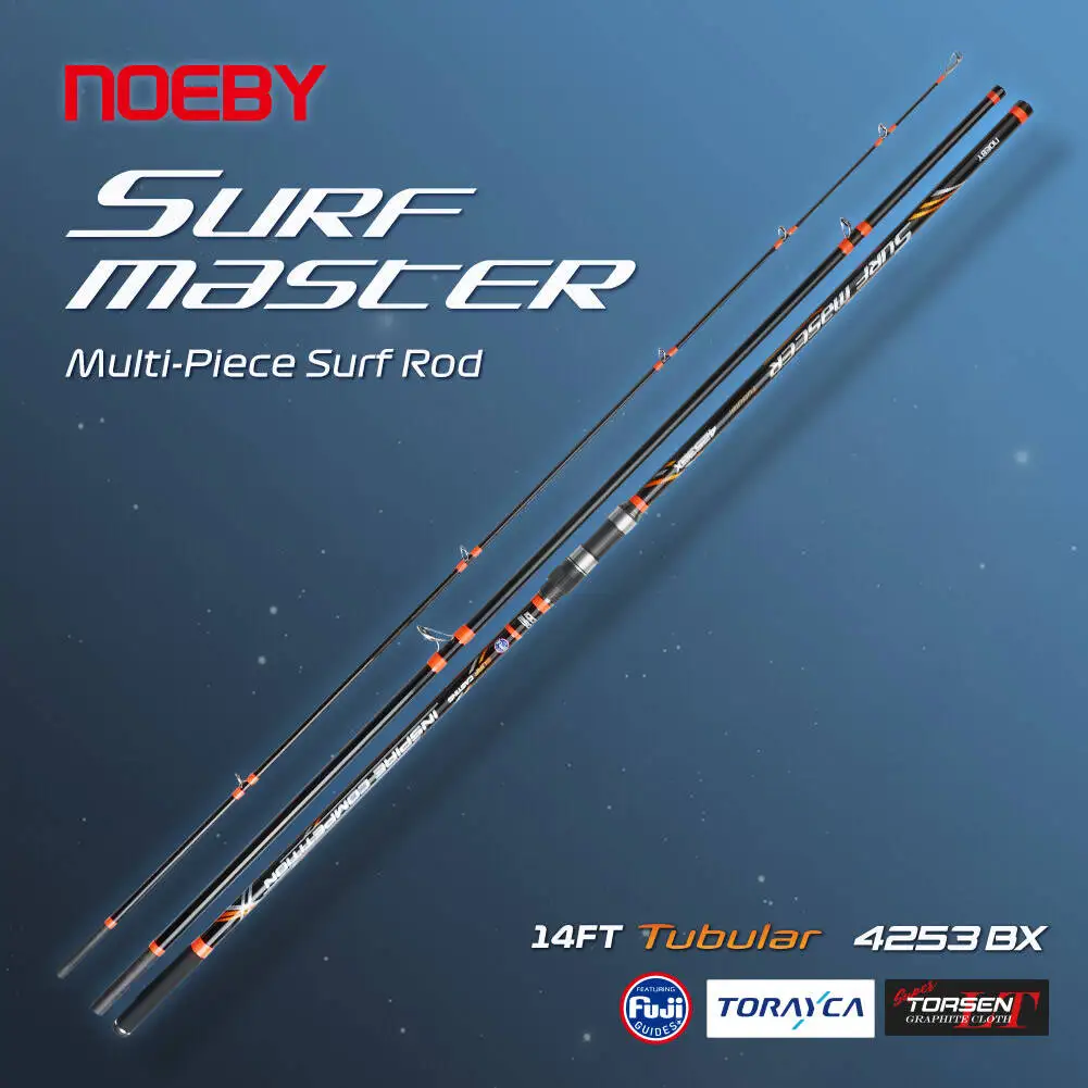 NOEBY-caña de pescar fundición para Surf, 4,25 m, 3 secciones, 14 pies, guía Tubular carbono Fuji, asiento carrete DPS, plomo, 100-250g, caña mar larga - imagen 2