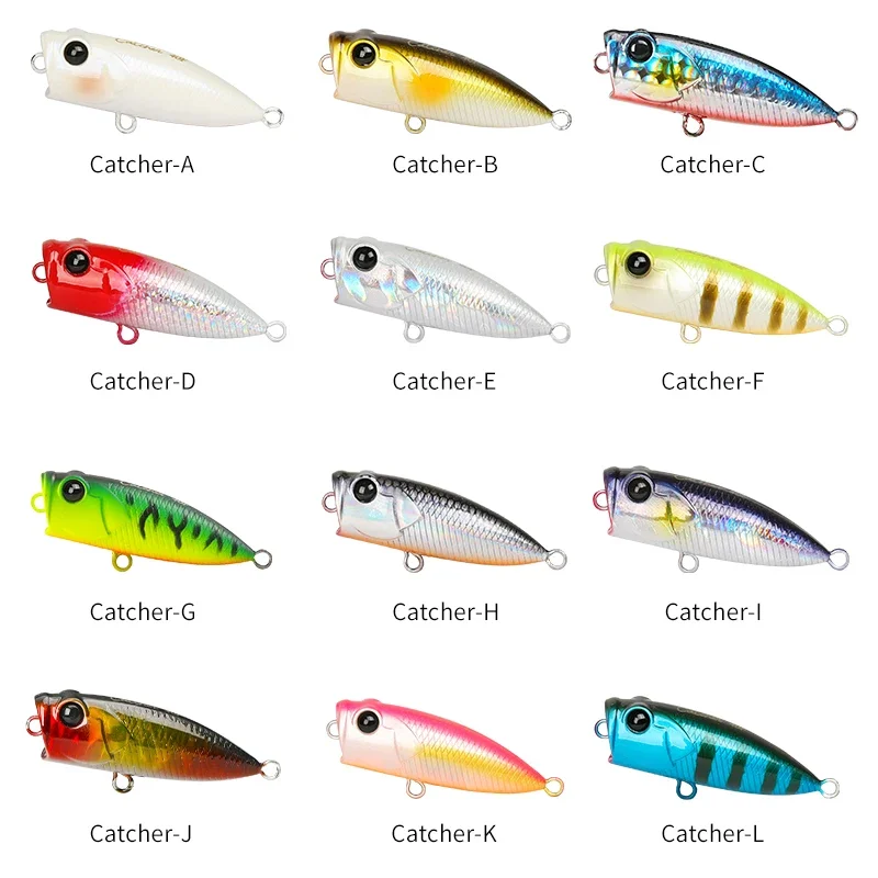 TSURINOYA-señuelo de pesca Popper de superficie CATCHER 40F 40mm 3,3g, cebos de peces falsos Topwater para trucha, lubina, cebos duros artificiales - imagen 3