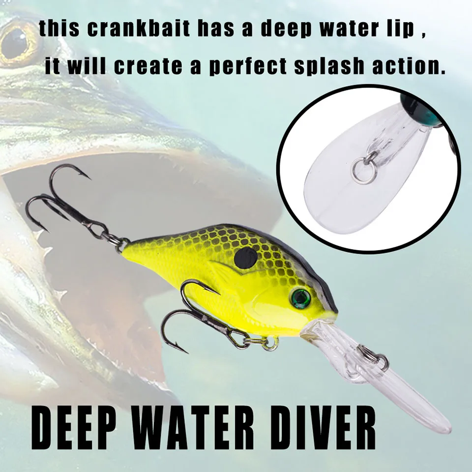 WALK FISH-señuelo de Pesca flotante 3D, ojos artificiales, Wobbler, sonajeros, cebo duro para buceo, 1-3m, manivela, 85mm, 10,5g - imagen 4