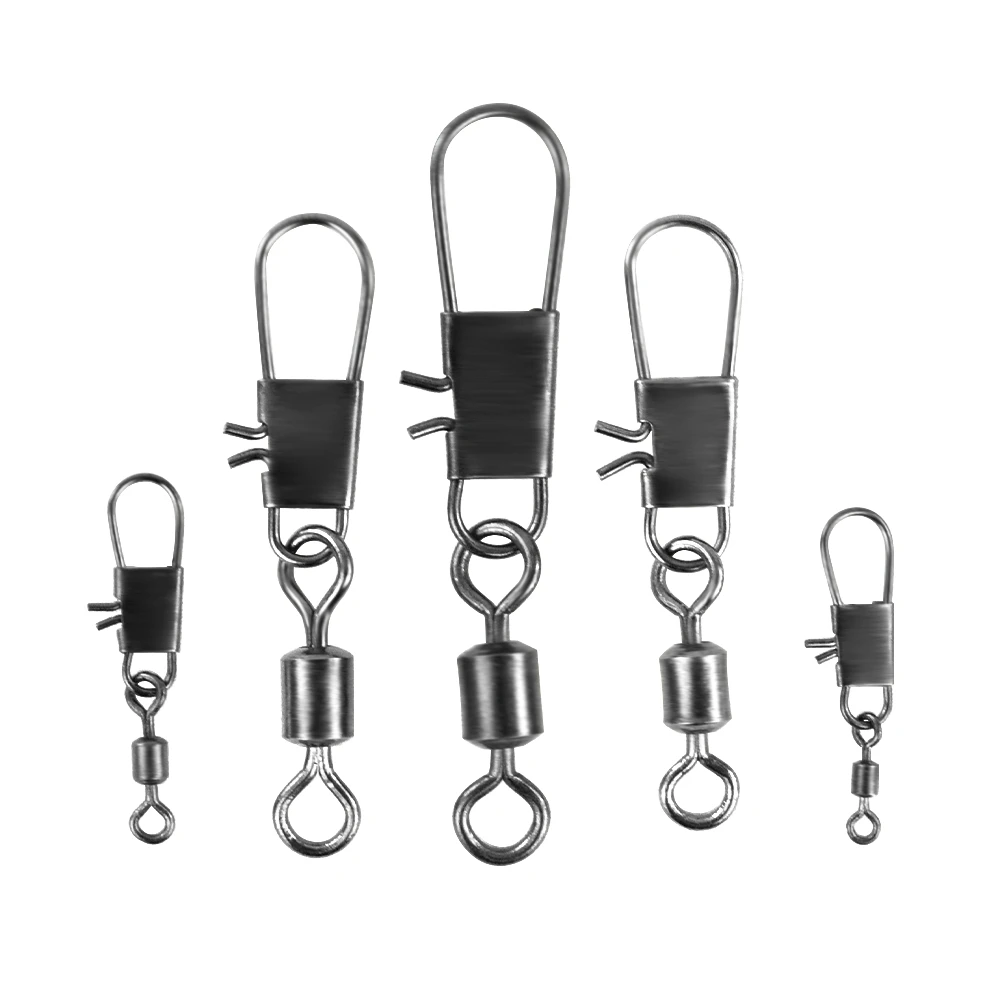 Hirisi 20 piezas pesca de carpa conector a presión de acero inoxidable pesca cambio rápido Terminal giratorio aparejos AG149 - imagen 5