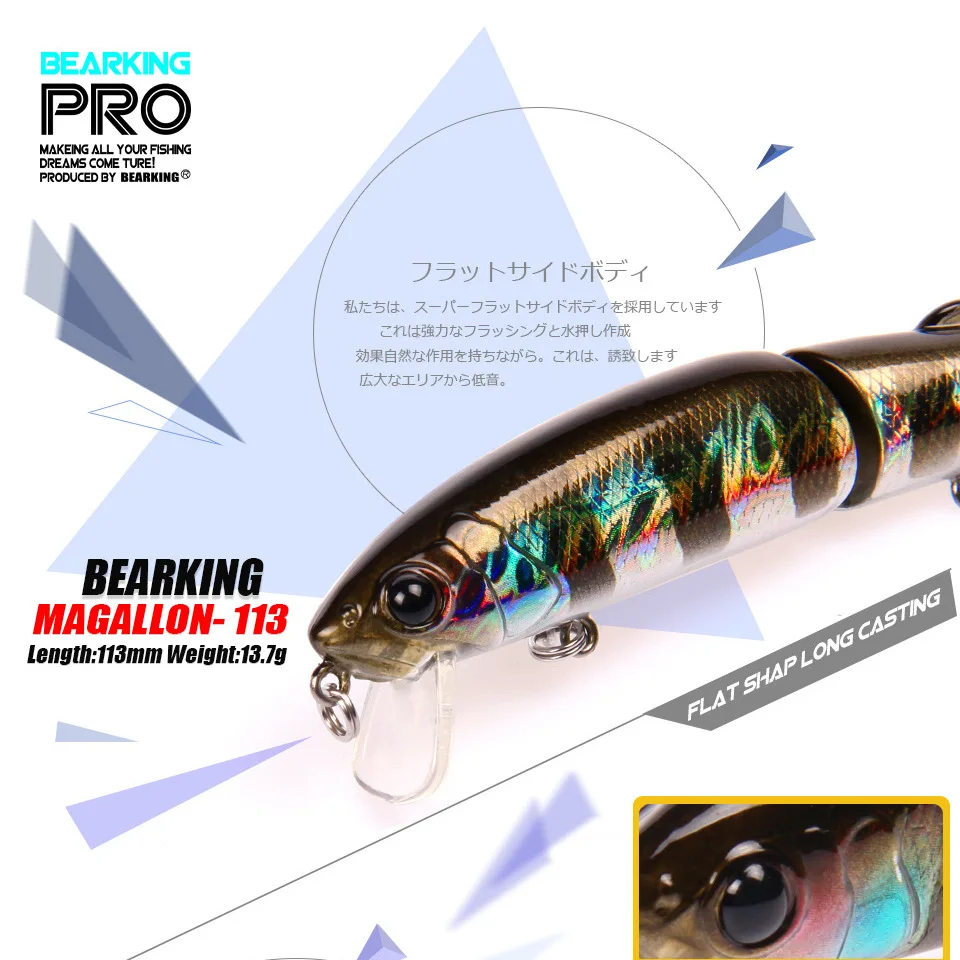 Bearking, 1 unidad, 113mm, 13,7g, señuelo de pesca duro, cebo con manivela, 0,9-1,8 m, Wobblers de pesca en río y lago, cebos de pesca de carpa - imagen 3