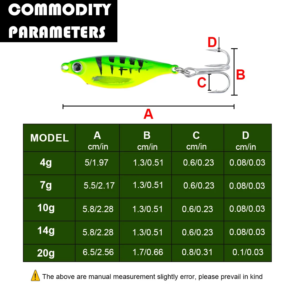 Cuchara de plantilla fundida de Metal, 7g-20g, cebo duro para curricán, cebo que brilla en la noche, pesca de lubina, barco, trucha, Jigging, señuelos de agua salada, 1 Uds. - imagen 2