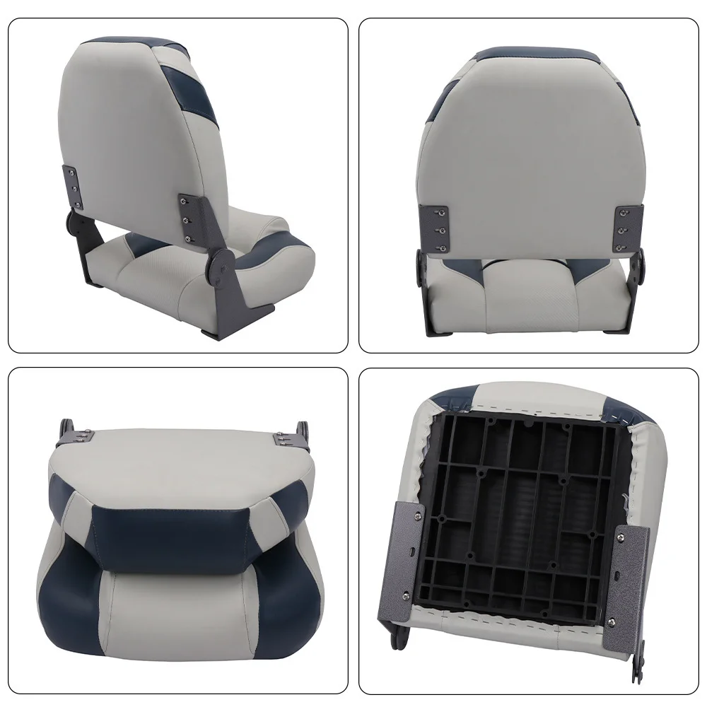 Asiento marino plegable, cómoda, impermeable, silla para barco con respaldo alto, duradera para pesca, canoa, accesorios para barcos - imagen 3