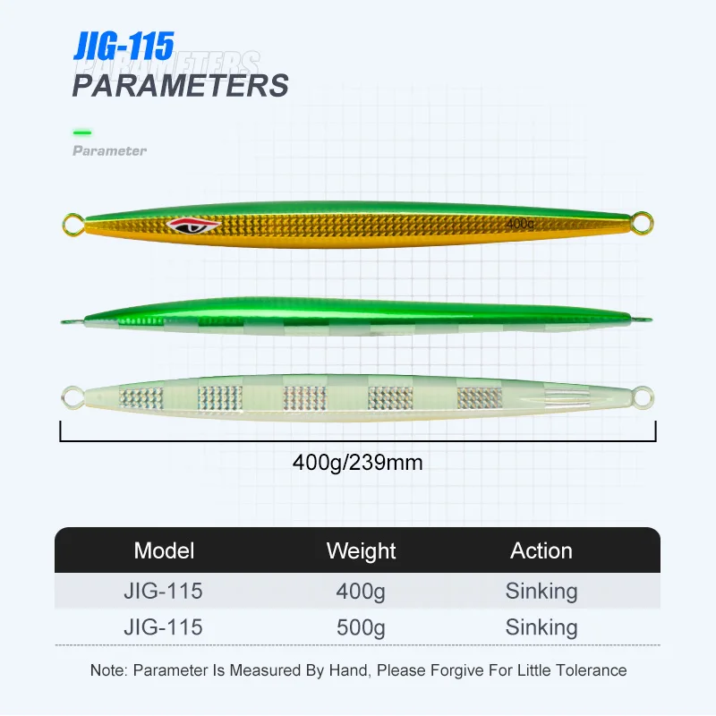 OBSESSION J115 250g 300g pesca de aguas profundas señuelo de plantilla de Metal velocidad señuelo de Jigging lento brillo UV pesca de agua salada cebo de Jigging de Metal - imagen 3