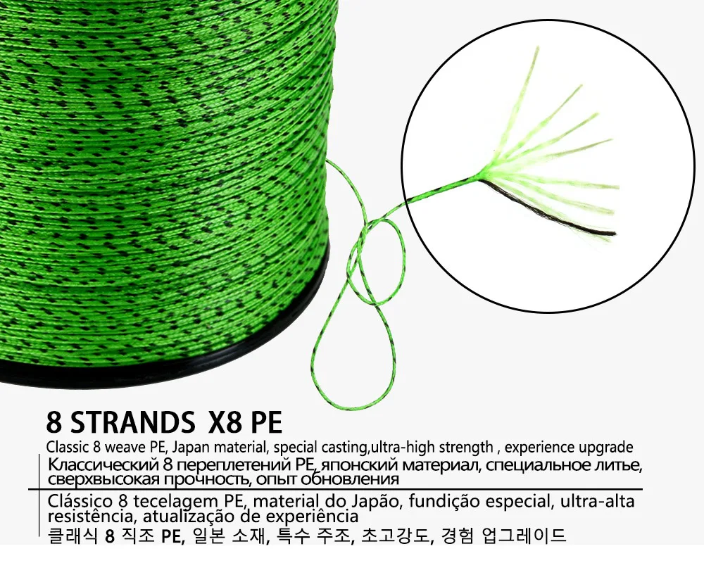 JOSBY sedal de pesca de 8 hebras, hilo trenzado suave resistente al desgaste, multifilamento japonés, PE, 165yds, 400yds, 730yds, Multicolor, carpa - imagen 5